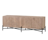 Calla Natural & Black 4 Doors Media Sideboard