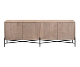 Calla Natural & Black 4 Doors Media Sideboard