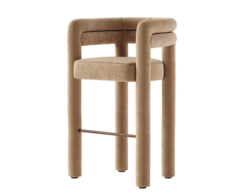 Fallon Bar Stool Tan Velvet