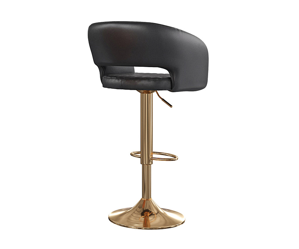 Frederica Leather Swivel Bar Stool Black