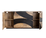 Lamar 4 Doors Sideboard Natural & Black