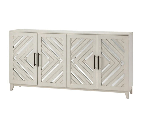 Priscilla 4 Doors Sideboard White & Mirrored