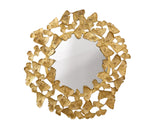 Modern Gold Ginkgo Leaf Mirror