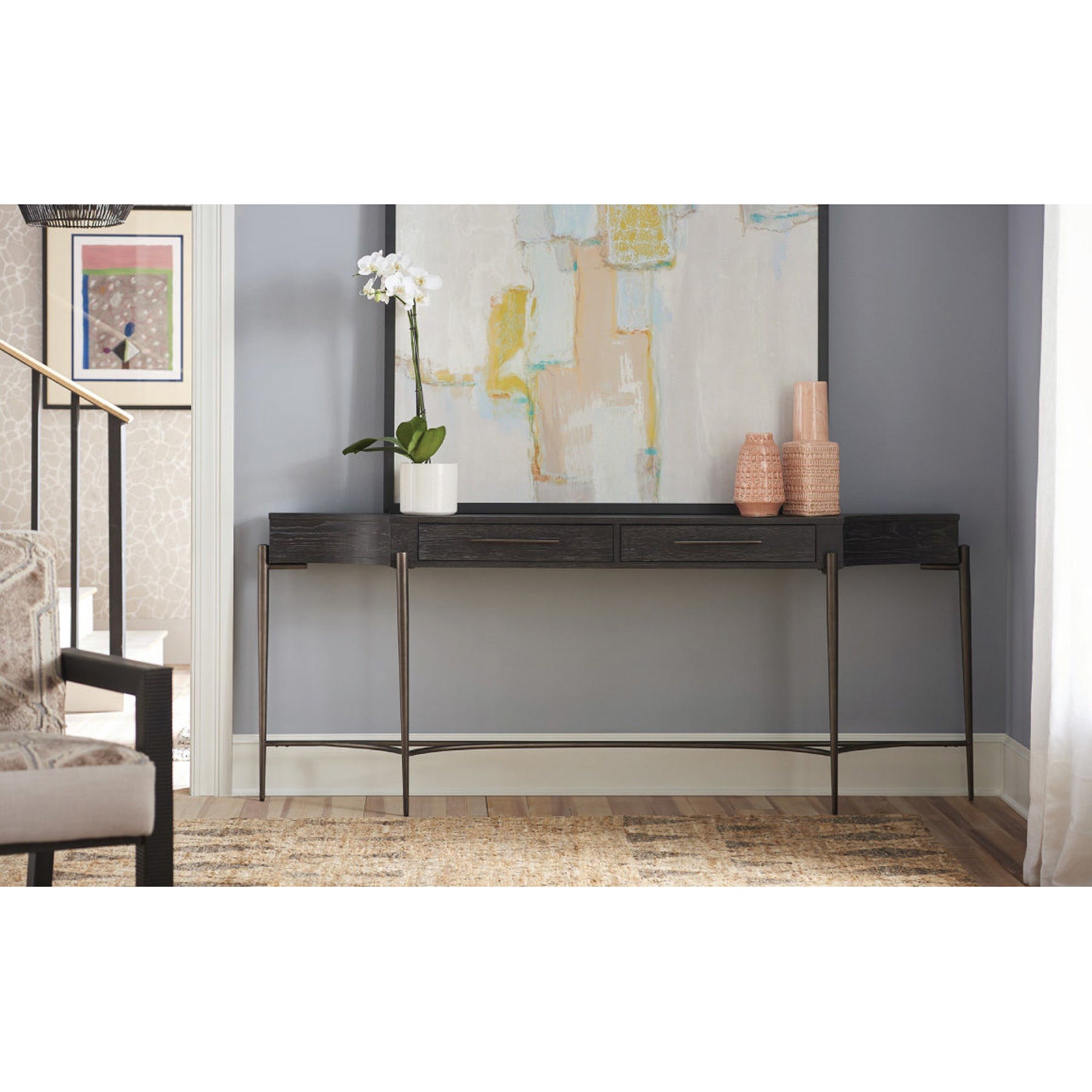 Austin Console Table Dark Grey Oak