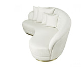 Alexa Curved Chenille Cream Sofa