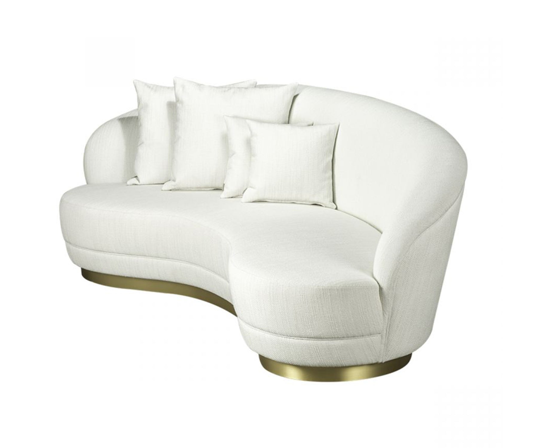 Alexa Curved Chenille Cream Sofa