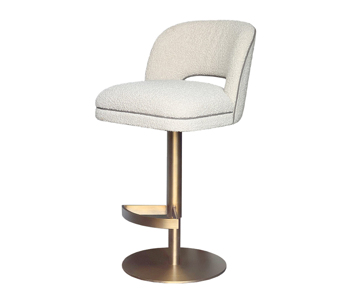 Calista Swivel Bar Stool Boucle